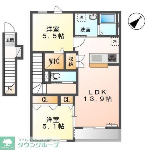 ＪＲ内房線 巌根駅 徒歩7分 2階建 新築(2LDK/2階)の間取り写真