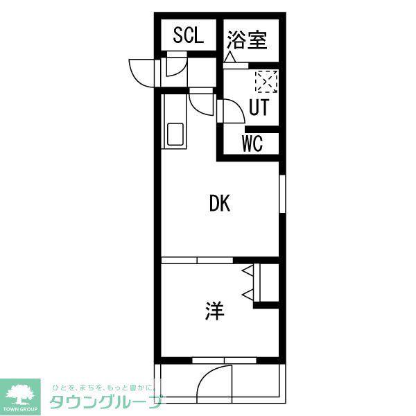 OAKLANCE荏原中延(1DK/1階)の間取り写真