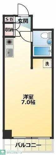 大山エンゼルマンション(ワンルーム/4階)の間取り写真