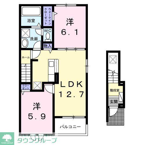 ブラウンヒルズ(2LDK/2階)の間取り写真