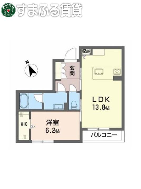 グリーンヴィレッジ美山(1LDK/1階)の間取り写真