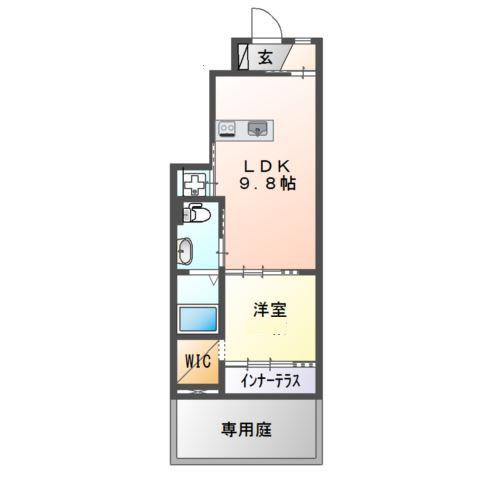 コンフォーレ ハナミズキ(1LDK/1階)の間取り写真