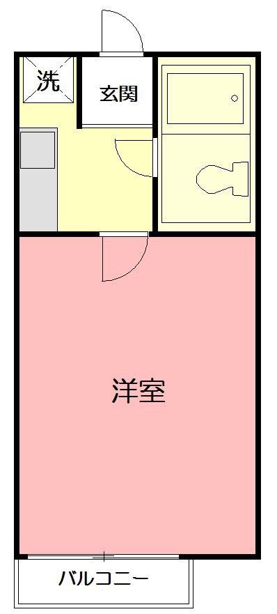 岡崎ハイツ2(1K/1階)の間取り写真