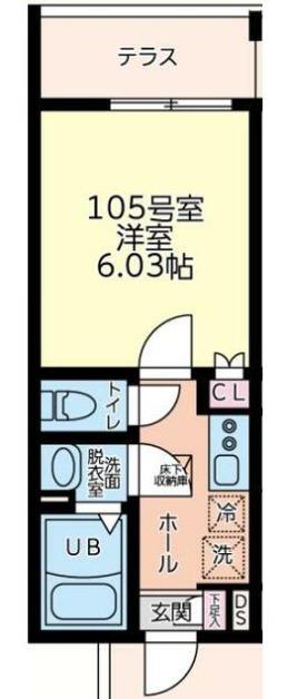 フルセイル中山Ⅱ(1K/1階)の間取り写真