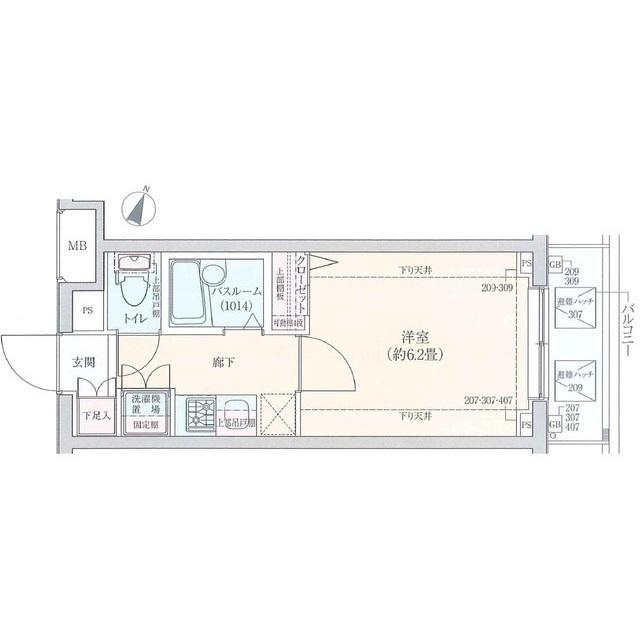 ロアール渋谷本町(1K/3階)の間取り写真
