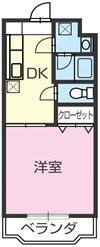 SUN DREAM(1DK/4階)の間取り写真