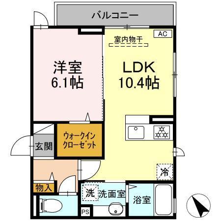 エイチアイレジデンス(1LDK/3階)の間取り写真