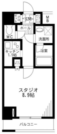 レジディア九段下(1K/3階)の間取り写真