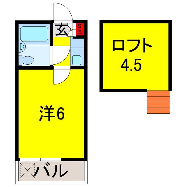 レジェンドハマノ(1K/2階)の間取り写真