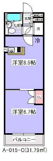 ローズマンション(1LDK/3階)の間取り写真