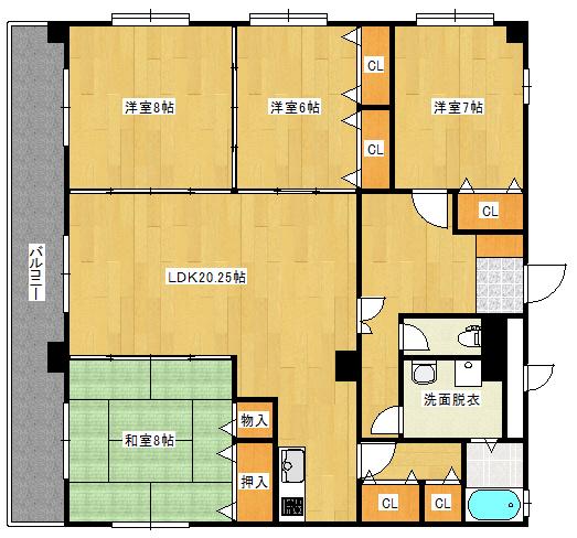 キャッスル西村(4LDK/2階)の間取り写真
