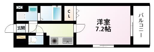 レクシア江坂(1K/6階)の間取り写真
