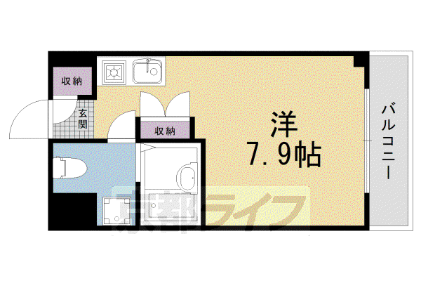 高辻ロイヤルフラッツ(1K/5階)の間取り写真