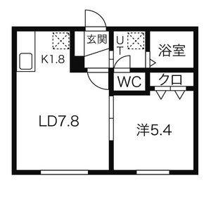 アポロン(1LDK/4階)の間取り写真