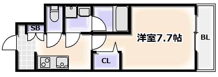 SPLENDIDE NAMBAIII(1K/3階)の間取り写真