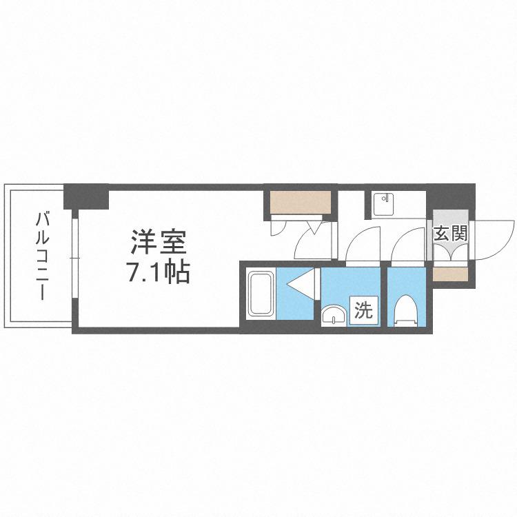 S-RESIDENCE大阪九条ノース(1K/4階)の間取り写真