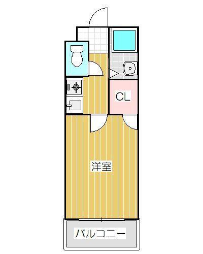 ラピス長柄橋(1K/3階)の間取り写真
