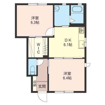 クレアージュ(2DK/1階)の間取り写真