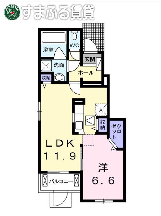 アン・マノワール(1LDK/1階)の間取り写真
