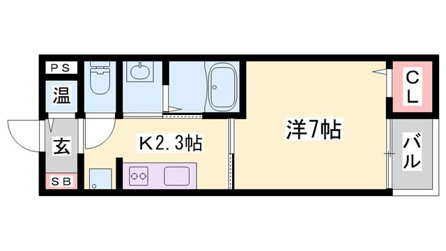 メゾンSK・I(1K/5階)の間取り写真
