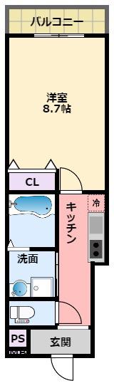 フジパレス西宮戎I番館(1K/1階)の間取り写真