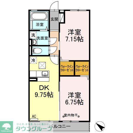 リバーパーク(2DK/1階)の間取り写真