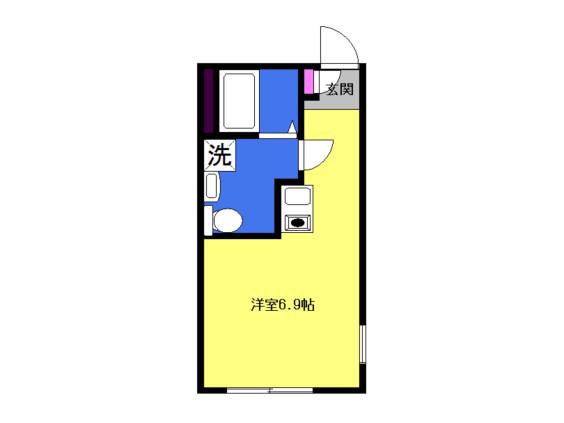 ハイドパーク本厚木(ワンルーム/3階)の間取り写真