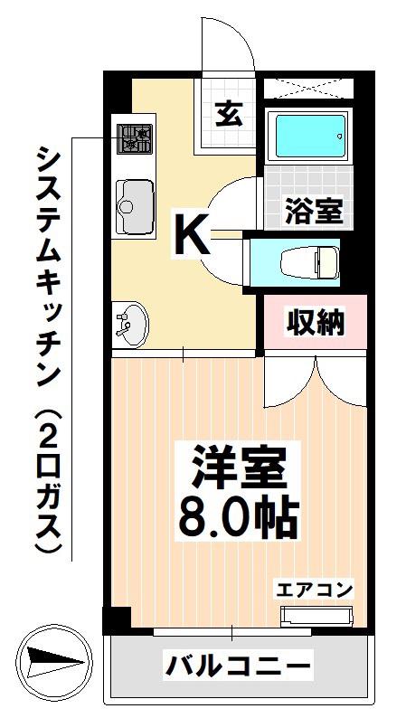 F16マンション(1K/4階)の間取り写真