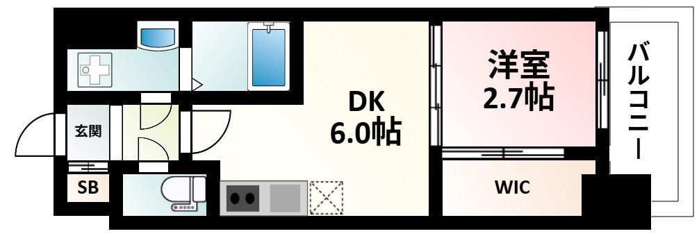 セレニテ新大阪エクラ(1DK/7階)の間取り写真