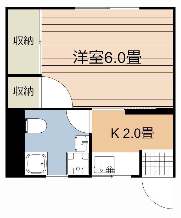 丸山アパート(1K/3階)の間取り写真