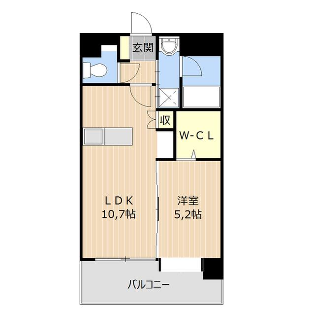 ウォルトン長嶺(1LDK/5階)の間取り写真