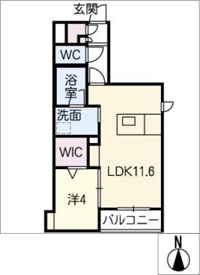 シャーメゾンFORENA(1LDK/1階)の間取り写真
