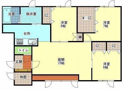 ＪＲ富良野線 旭川駅 徒歩44分 2階建 築17年(3LDK/2階)の間取り写真