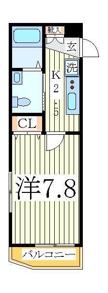 ＪＲ常磐線 柏駅 徒歩6分 3階建 築4年(1K/3階)の間取り写真