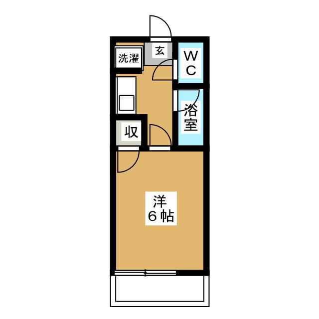 ベルフィーユ(1K/1階)の間取り写真