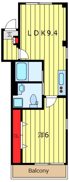 クロストーン町屋(1LDK/3階)の間取り写真