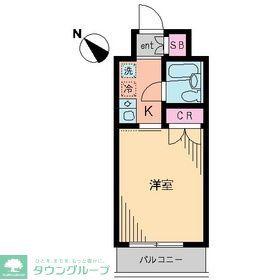 ポルタオーレア(1K/4階)の間取り写真