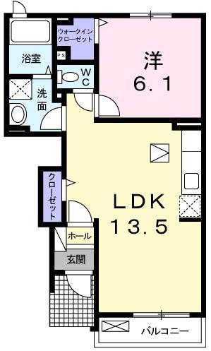 スフィーダI(1LDK/1階)の間取り写真