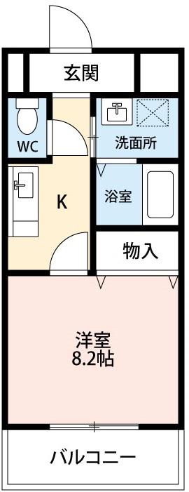ジュネス御堂坂A(1K/1階)の間取り写真