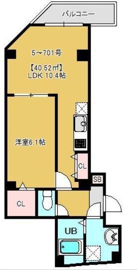 アクアス ウィル浅草(1LDK/7階)の間取り写真