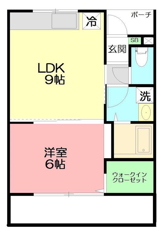 LIFESHIP E棟(1LDK/1階)の間取り写真