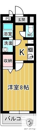 ロジュマンプラティーク(1K/3階)の間取り写真