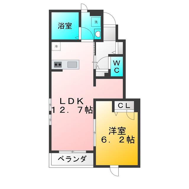IHANA GARDEN A・B・C・D・E(1LDK/1階)の間取り写真