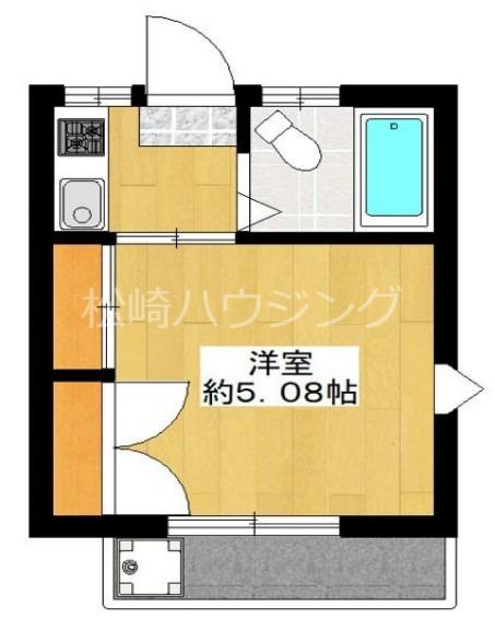 サンライトゆたか(1K/2階)の間取り写真