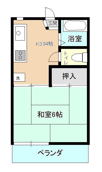 フォブルマキ(1K/2階)の間取り写真