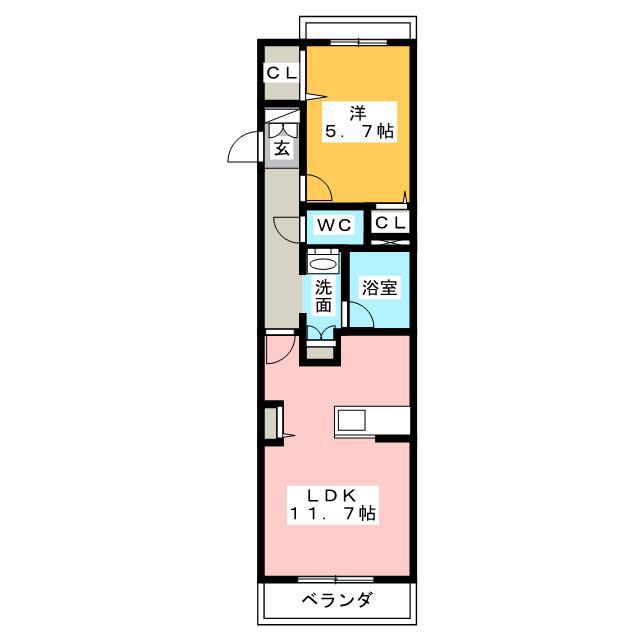 ラピス・ディオーネ(1LDK/3階)の間取り写真