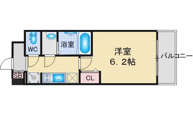 メイクスアート黒川(1K/8階)の間取り写真