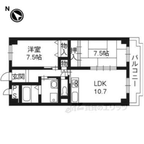 メゾン光風(2LDK/2階)の間取り写真