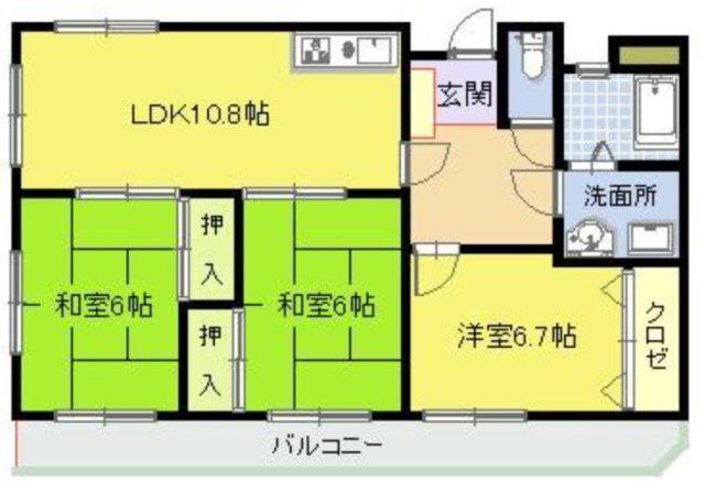 サングレイズ(3LDK/1階)の間取り写真
