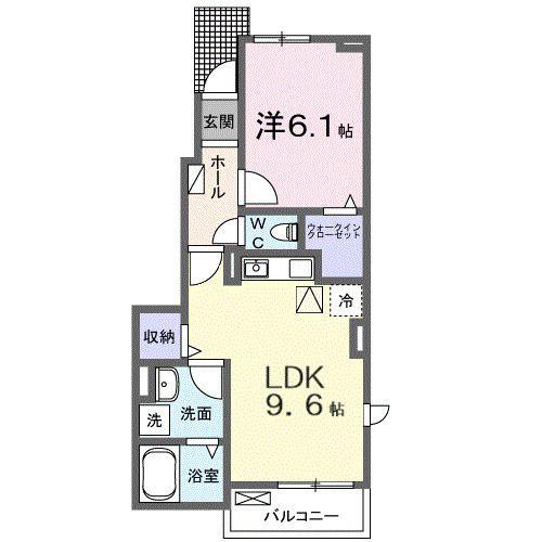 フィオーレ エム(1LDK/1階)の間取り写真